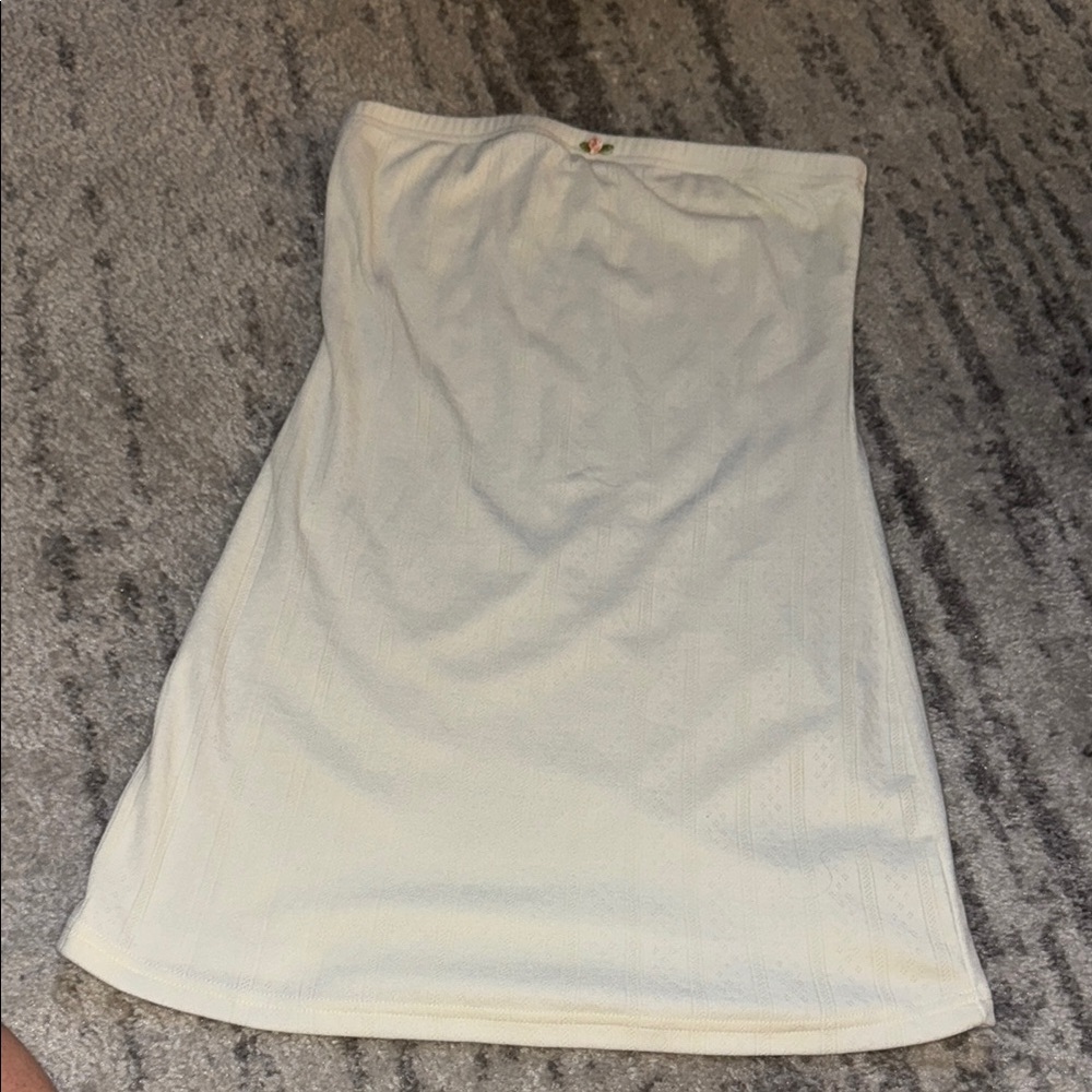 Elegant White Strapless mini dress